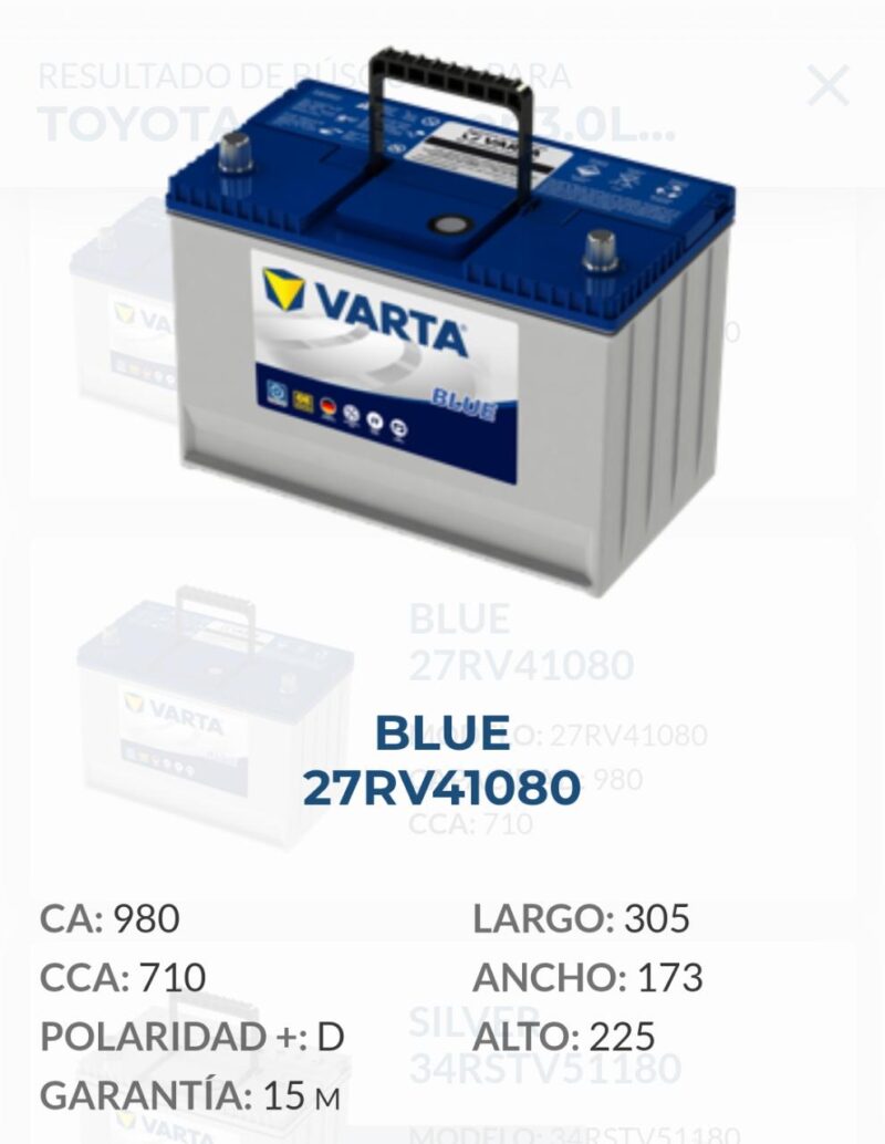 bateria varta 27 cali