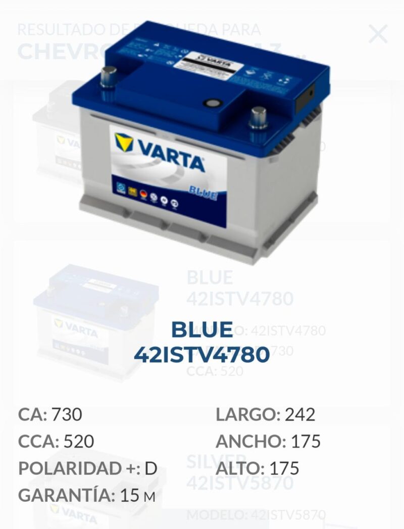 VARTA - Batería 42 Batterycenter